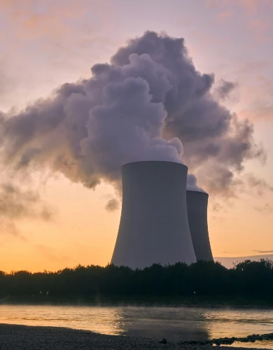 Nuclear power station across the water