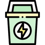 A pictogram showing the elimination of energy waste